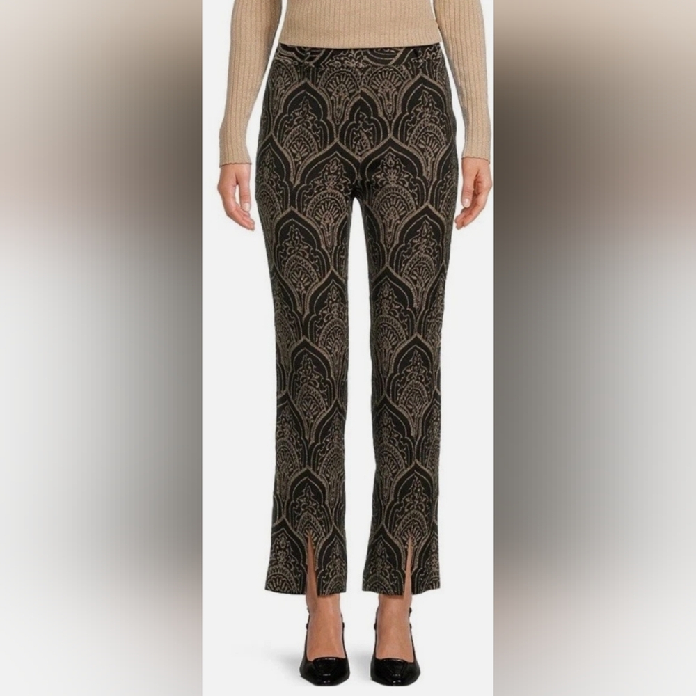 NWT J. McLaughlin Women's‎ Grier Pant: Black & Gold Persian Paisley: Size- 2